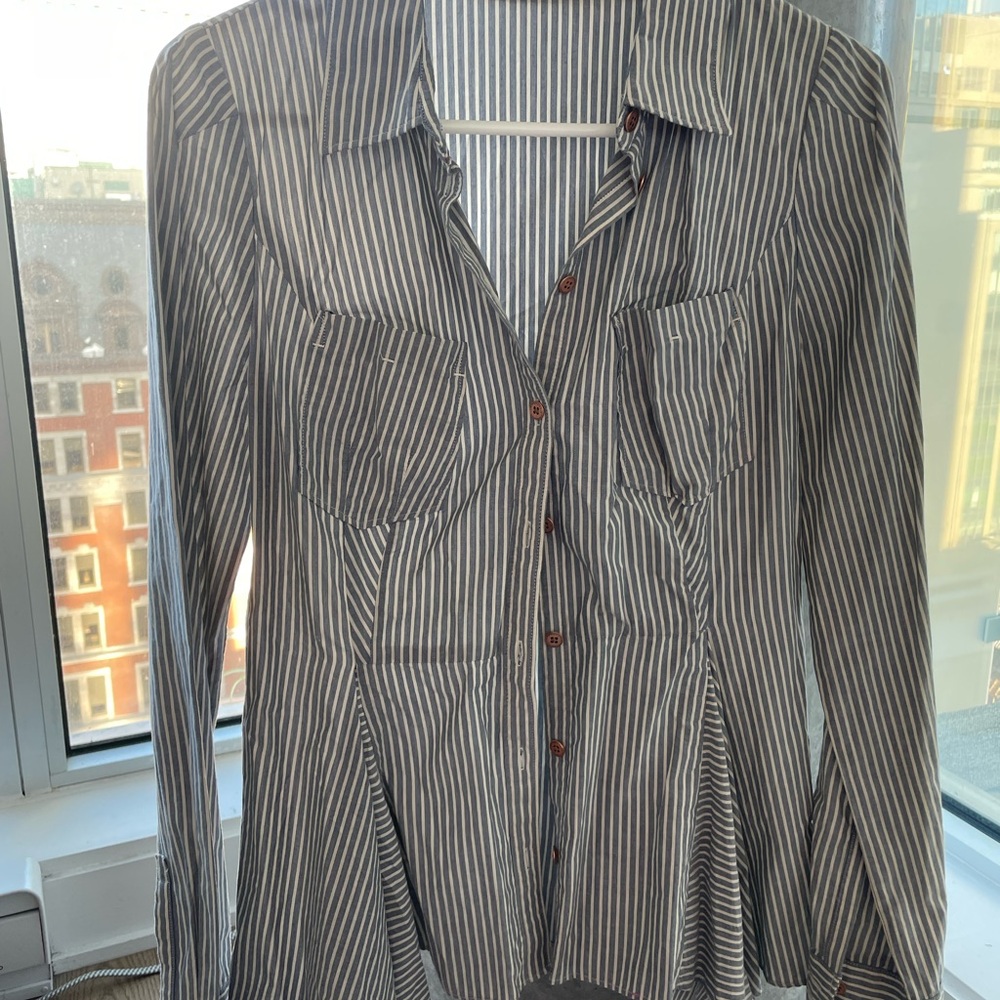 Striped Button-Up Shirt